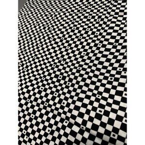 Black & White Checkered Fabric By Jan Mullen 20” x 42” Quilting Sewing Material